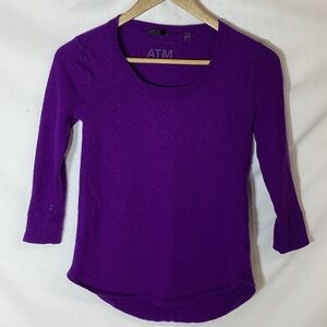 ATM Purple 3/4 Sleeve Top Size Medium